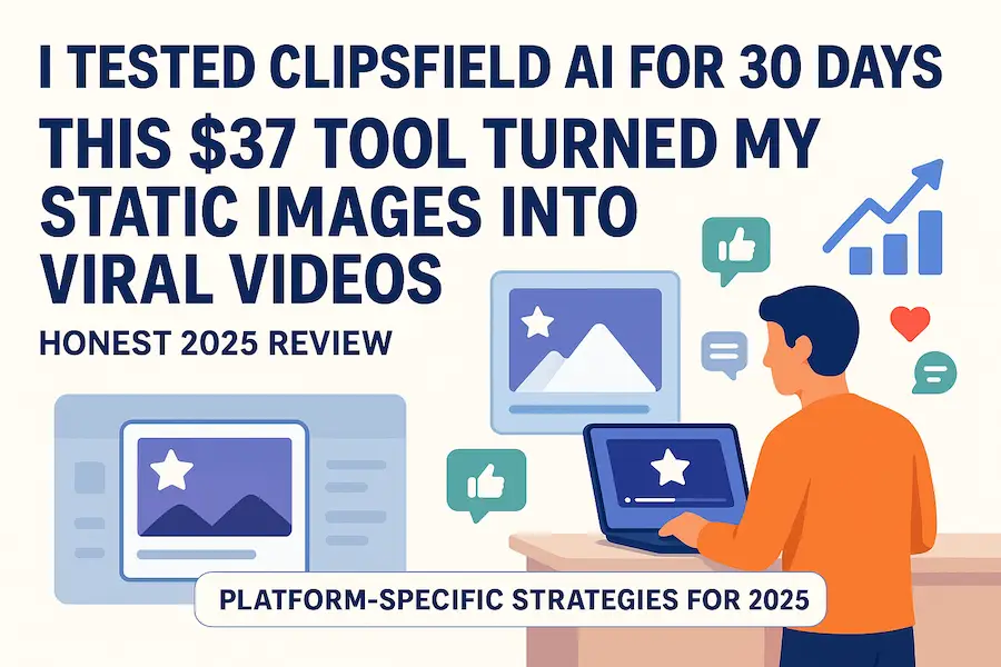 I Tested Clipsfield AI for 30 Days: This $37 Tool Turned My Static Images Into Viral Videos (Honest 2025 Review)